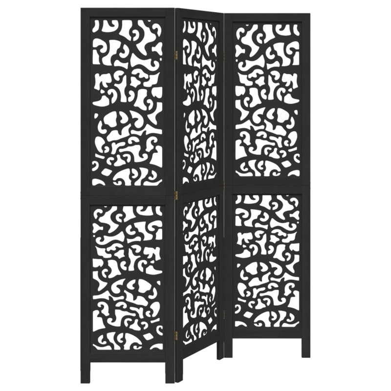 Folding Room Divider, Black, 3, 220cm H x 110cm W x 1.6cm D