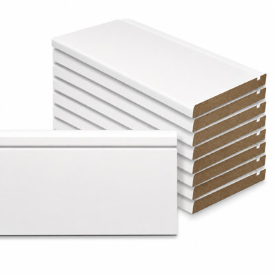 Pro Pack 9/16 po. X 4 1/2 po. X 96 po. Plinthe en MDF apprêté moderne Craftsman (paquet de 8 - 64 pieds linéaires au total)