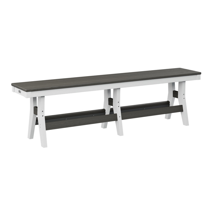 Banc berlinois berlinois berlinois berlinois berlinois, H 18 po x l 66 po x P 12,5 po, Gris bord de mer / blanc