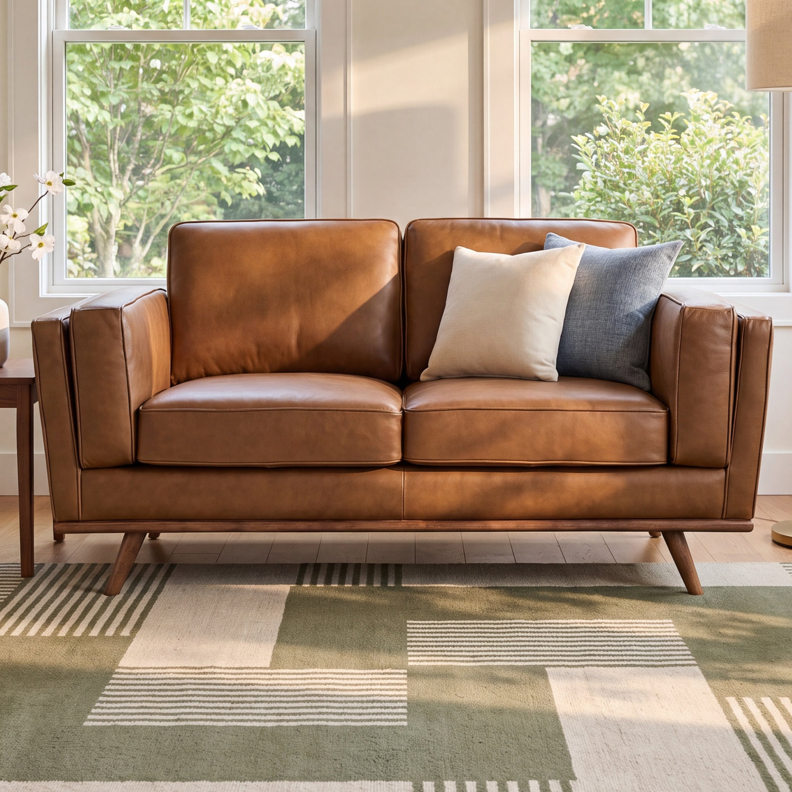 Barberena 67'' Upholstered Loveseat, Camel Genuine Leather