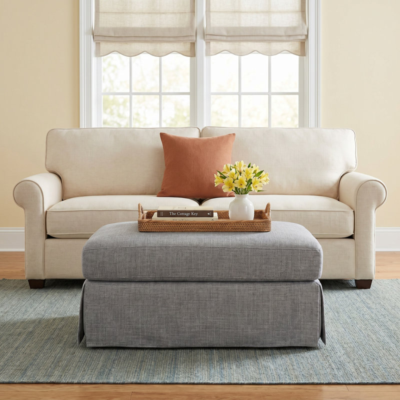 Haley Upholstered Ottoman, Gray