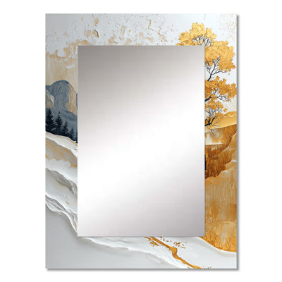 Istanbul Gold Cappadocian Landscape - Istanbul Mirror, Industrial Unique Wall Mirror, Printed Metal Art