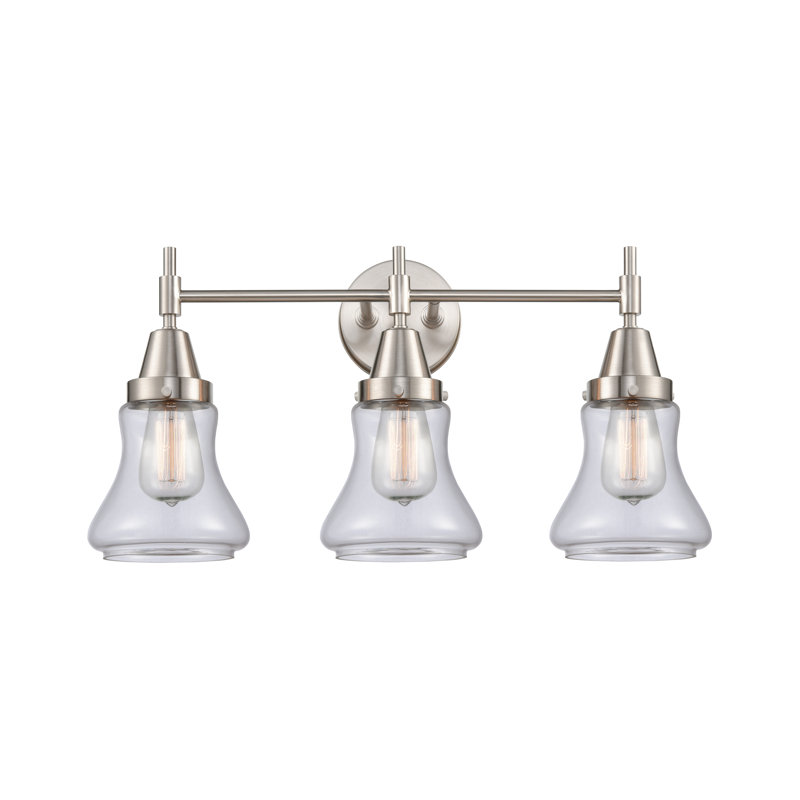 Éclairage pour meuble-lavabo à 3 lumières à intensité variable Gayle, Transparent, Nickel satiné