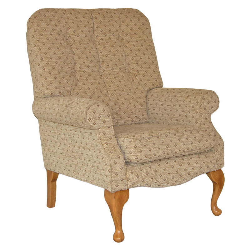 Lilah Upholstered Armchair, Mahogany, Zaffiro Almond