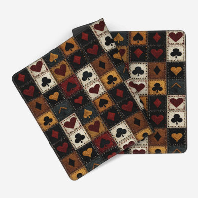 Tapis de souris grand format à motif poker noir, 15,7 x 35,54 pouces