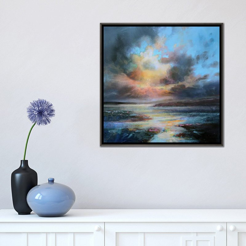 Ouverture par Scott Naismith - reproduction d'art, Pas de tapis, H 18 po x l 18 po x 1,5 po, Toile avec cadre gris