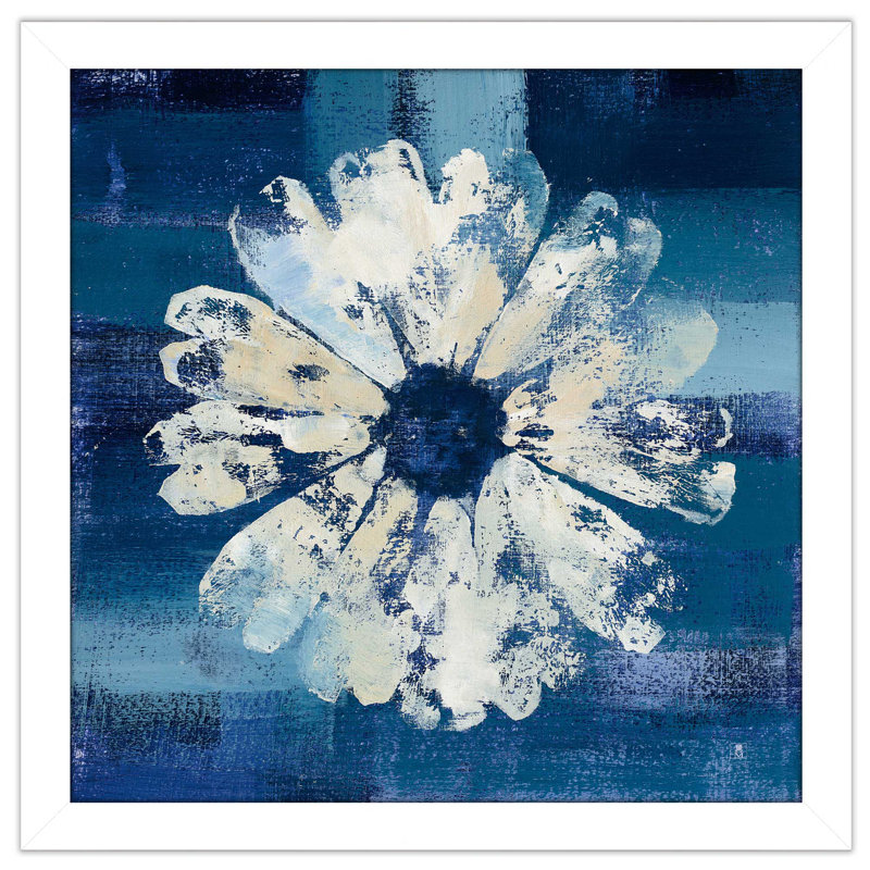 «Ocean Bloom II», reproduction sur toile, H 21,5 po x l 21,5 po x P 0,75 po, Cadre blanc