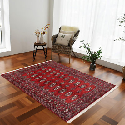 Tapis rouge rectangulaire unique de 4 pi 1 po x 6 pi 4 po Righley