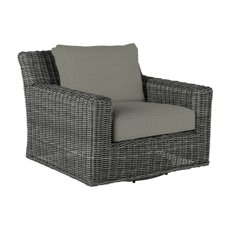 Fauteuil rustique tissé pivotant (sans haut-parleur) gris ardoise, Gris ardoise, Pas de soudure, Intermix écorce