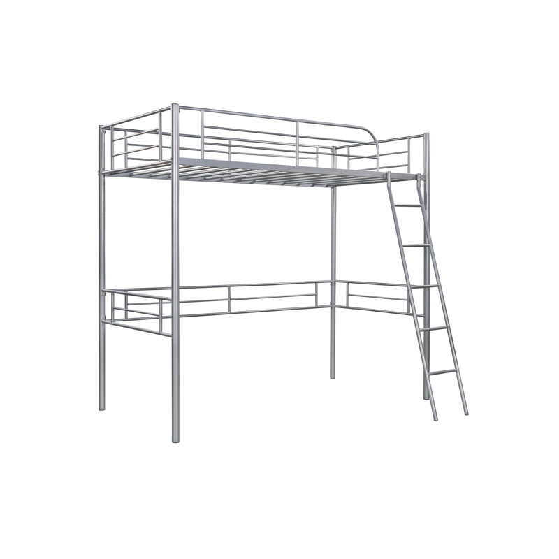 Lit mezzanine en métal Natale, Argent