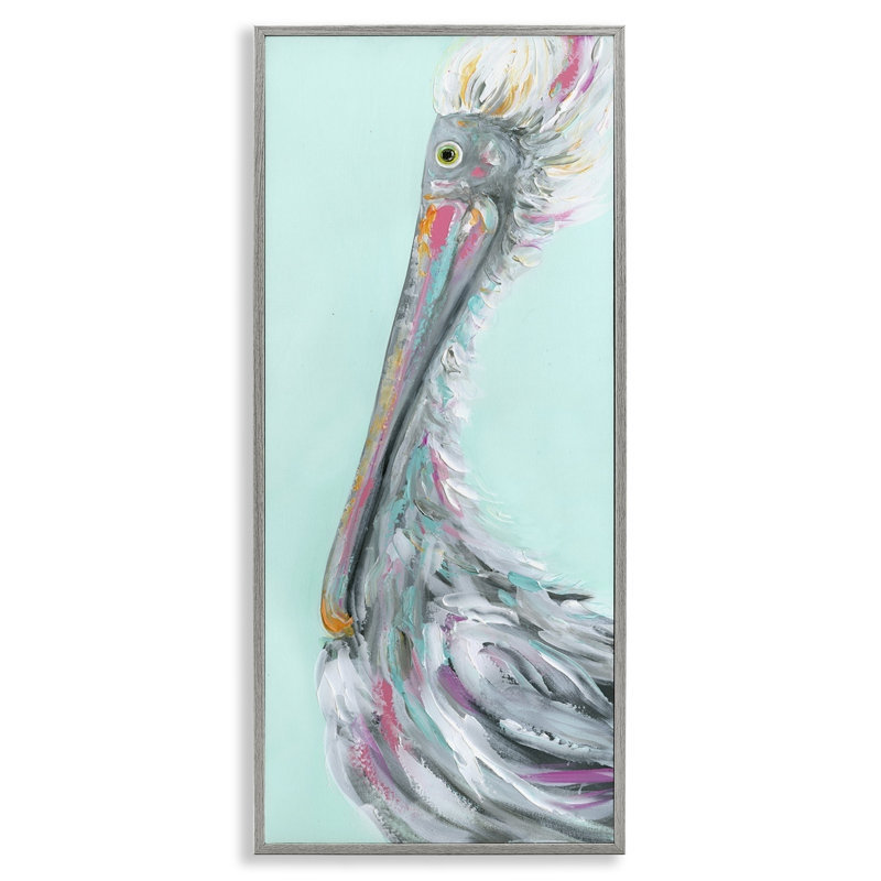 «Odd Pelican Portrait Art» par Estelle Grengs bg-165, Estampe numérique Farmhouse, H 24 po x l 10 po