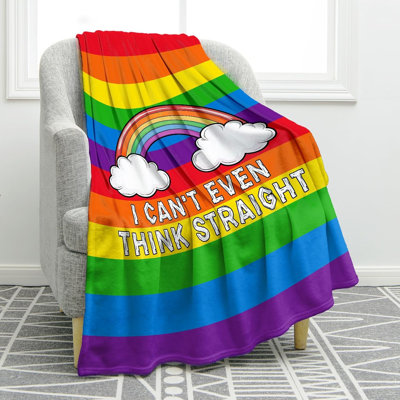 Couverture arc-en-ciel colorée, cadeau idéal pour femme, maman, épouse, amies, pour Halloween, anniversaire, décoration pour la maison, la chambre ou le salon, 76 x 102 cm