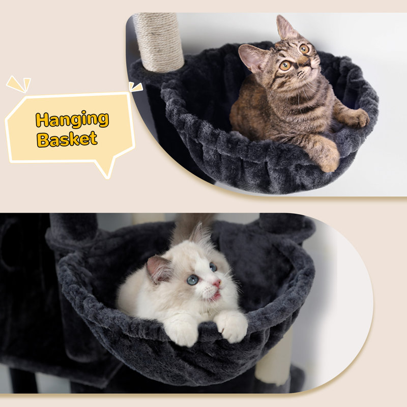 78cm H Cat Tree, Dark Grey