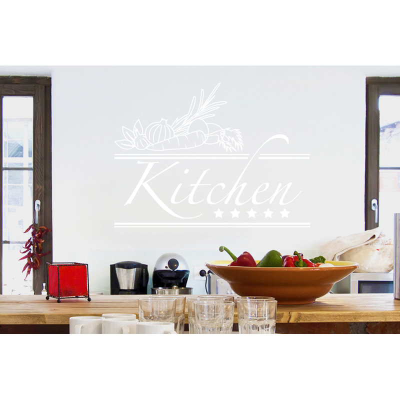 Food & Beverage Non-Wall Damaging Wall Decal, White, Medium