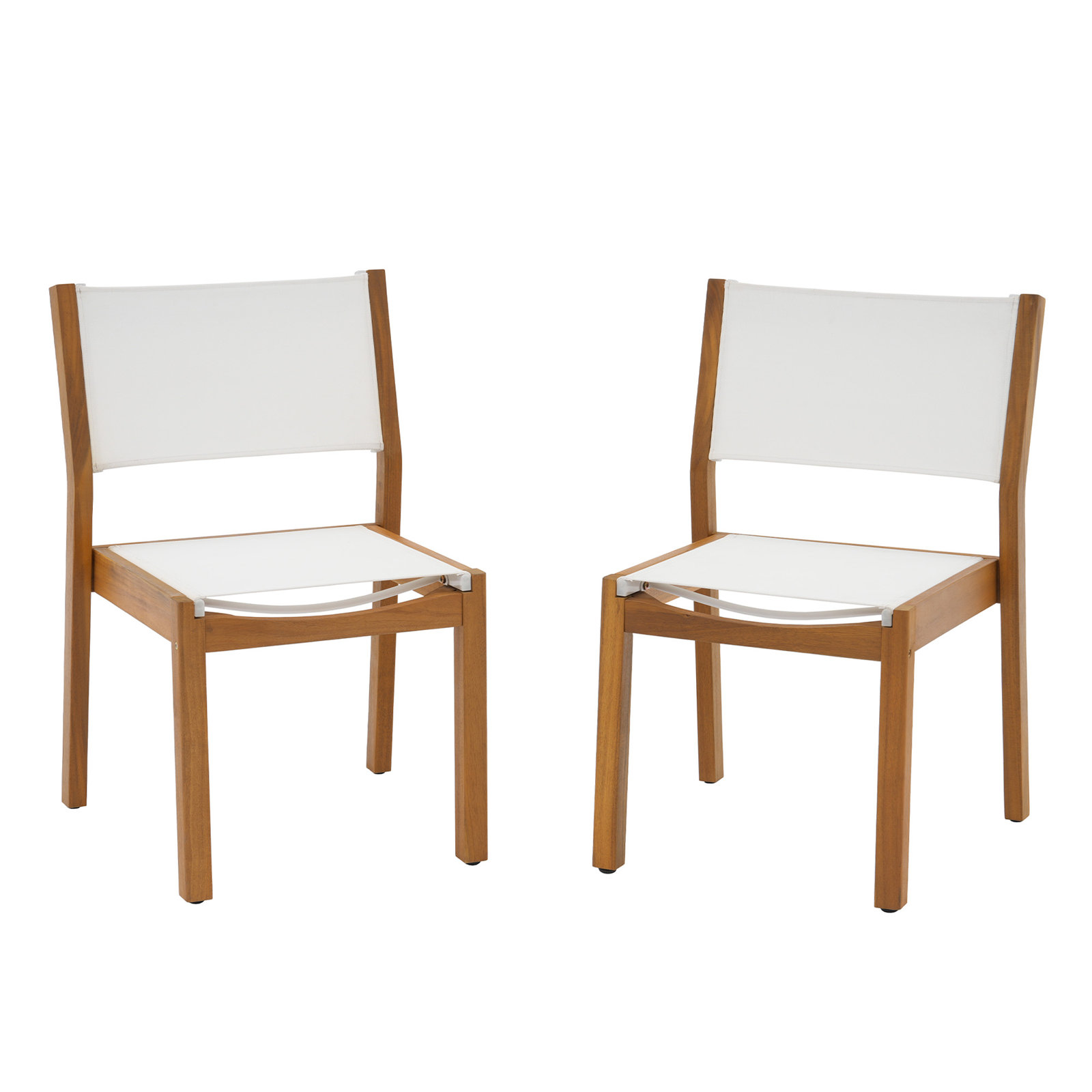Stackable Acacia Patio Side Chair