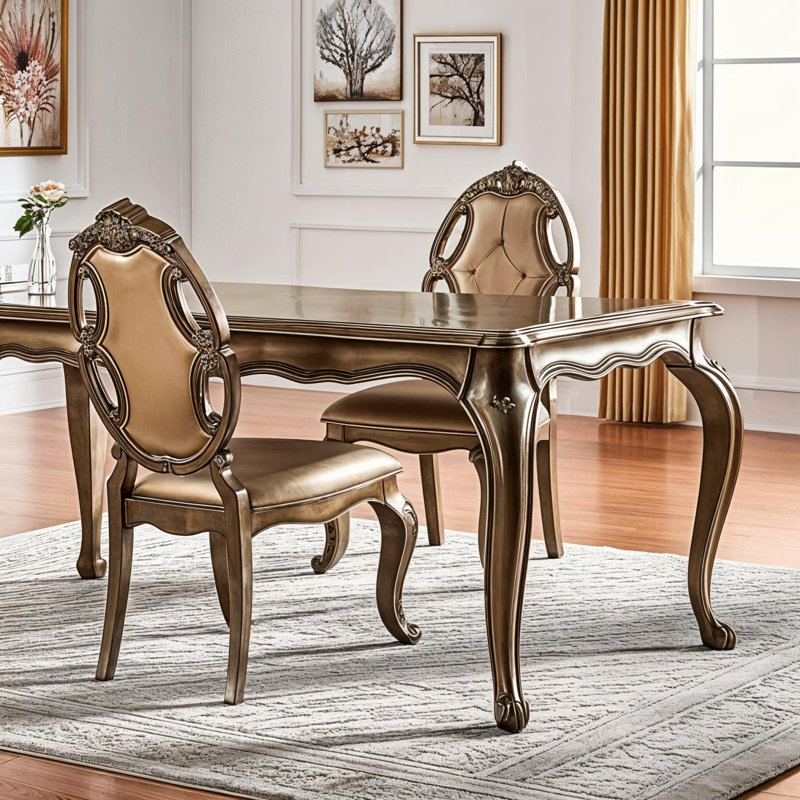 Ensemble de deux chaises d'appoint de salle à manger rembourrées en similicuir et en bois massif touffetées en chêne