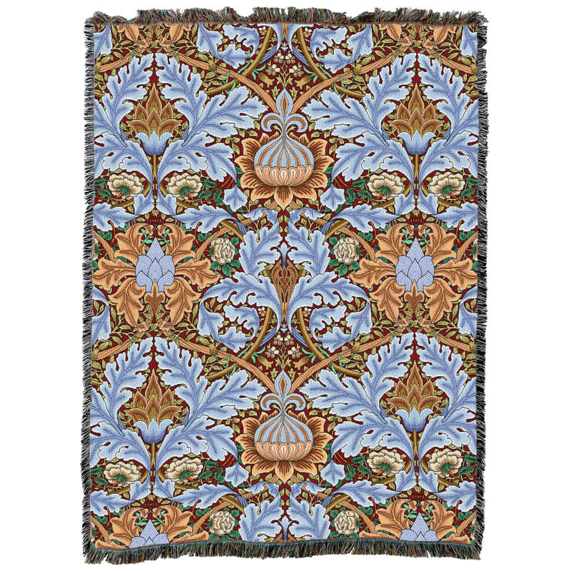 Couverture Pure Country Weavers William Morris St James Dusk XL - artisanat - jeté en coton tissé à la main, Crépuscule