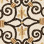 Tapis ivoire / brun foncé en laine crocheté à la main Helena-74844202