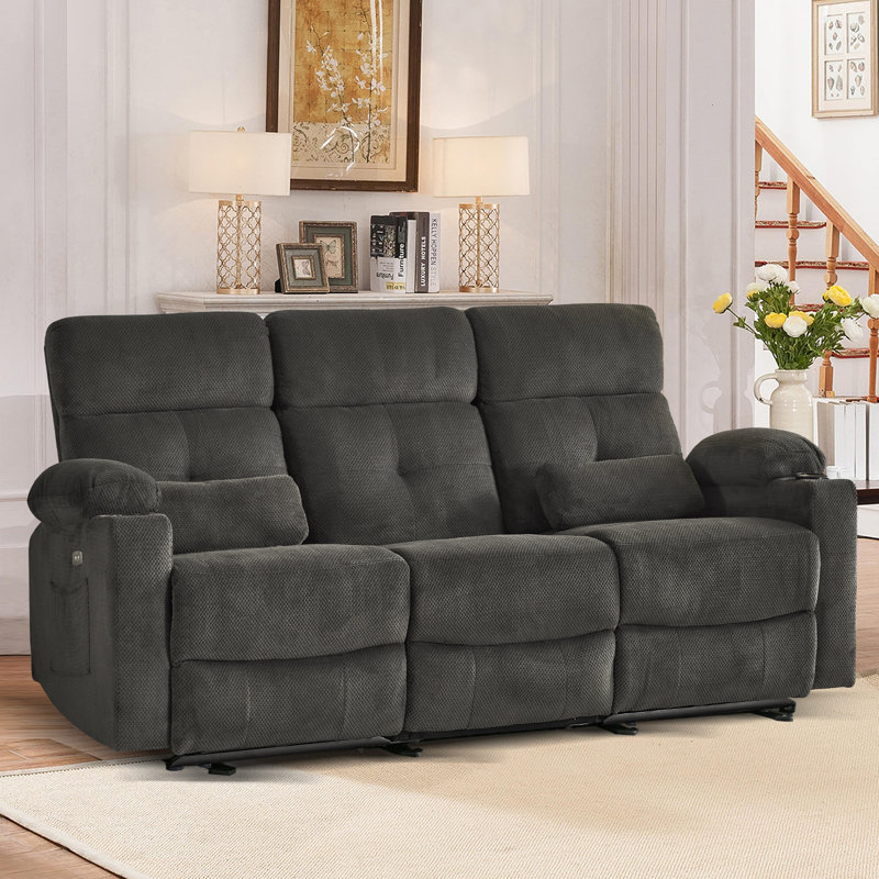 Desjon 80.7" Upholstered Power Reclining Sofa