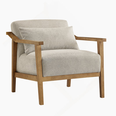 Comfortable And Stylish Arm Accent Chair With Lumbar Pillow, For Relaxing And Enhancing Home Decor