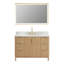 Siena 48" Single Bathroom Vanity with Grain White Engineered Stone Countertop with Mirror