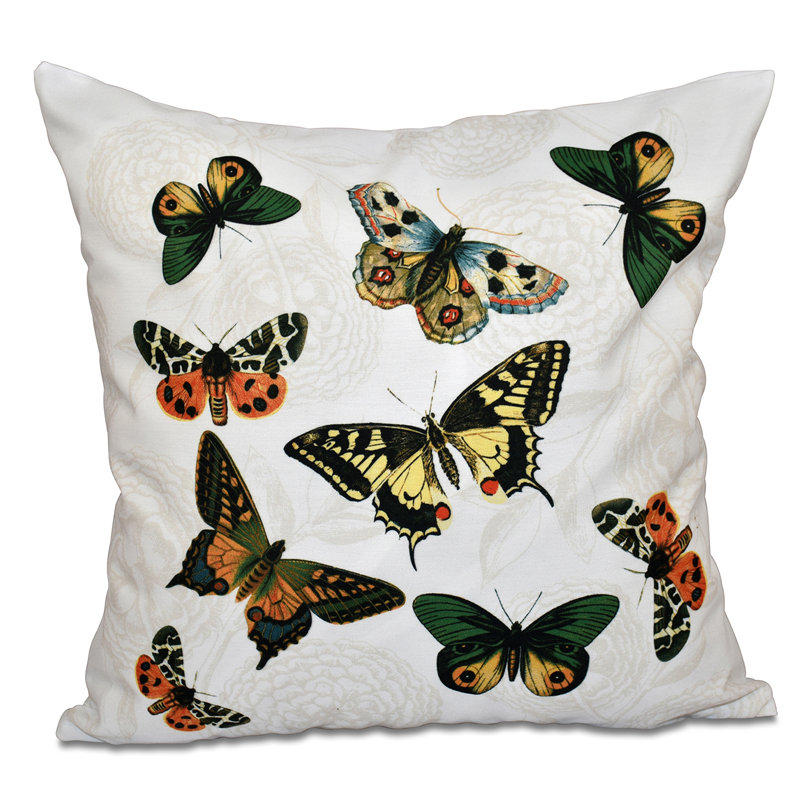 Housse et insert de coussin d'extérieur carré Botanical Blooms, 20 po x 20 po, Blanc
