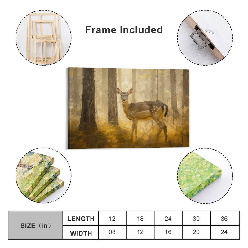 Toile encadrée 24 "x 36" avec cadre en bois, prête à être accrochée, 24×36inch