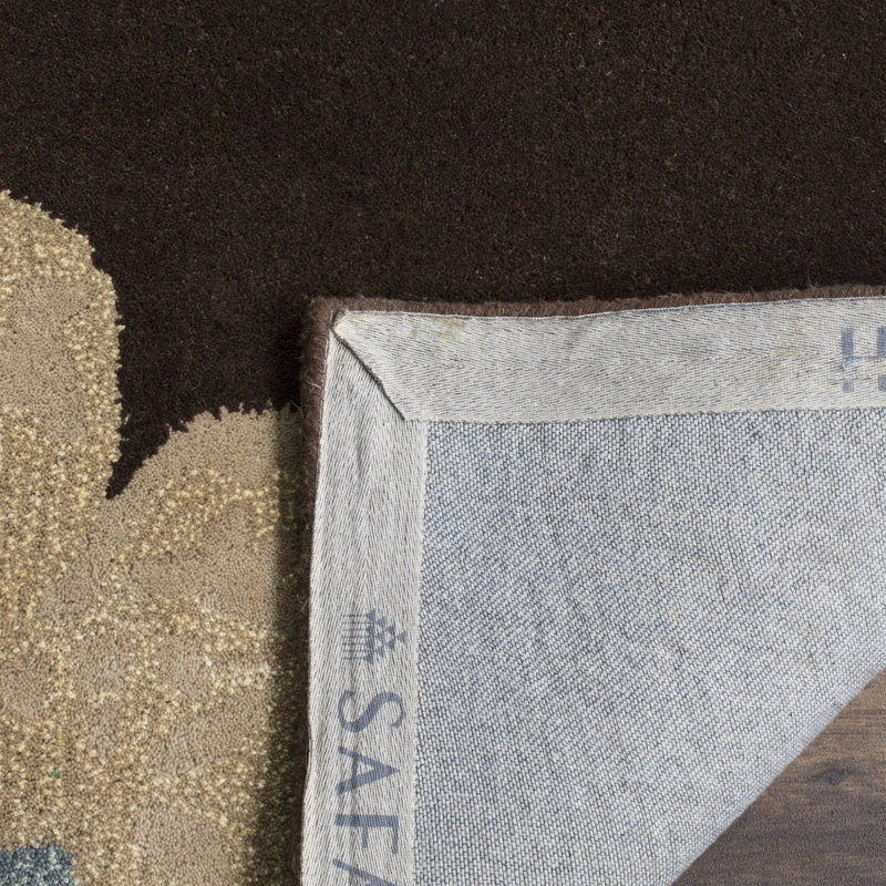 Tapis floral en laine touffeté à la main Mccullough, Rectangle 2 pi 6 po x 4 pi