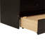 Grand lit escamotable, armoire-lit en bois de pin avec décoration en rotin et tiroir de rangement, espresso