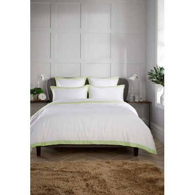 400TC Banded Collection Cotton Solid Colour Duvet Cover Set