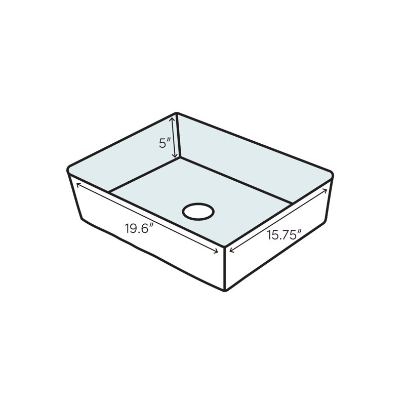 Loft White Ceramic Rectangular Above-Counter Vessel Sink
