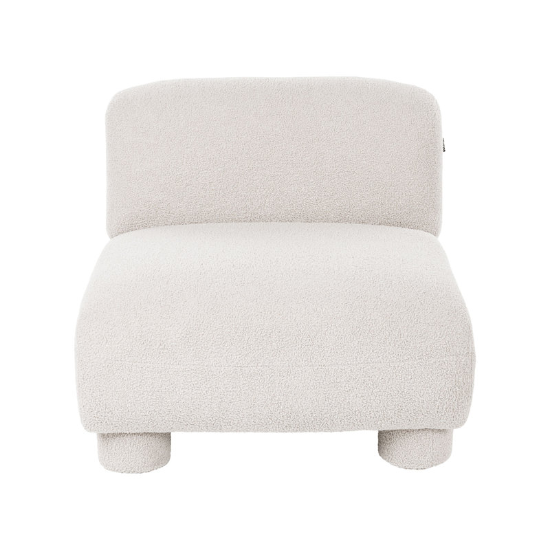 1-Seat Section Ceonna Off-White Boucle, White Boucle, White
