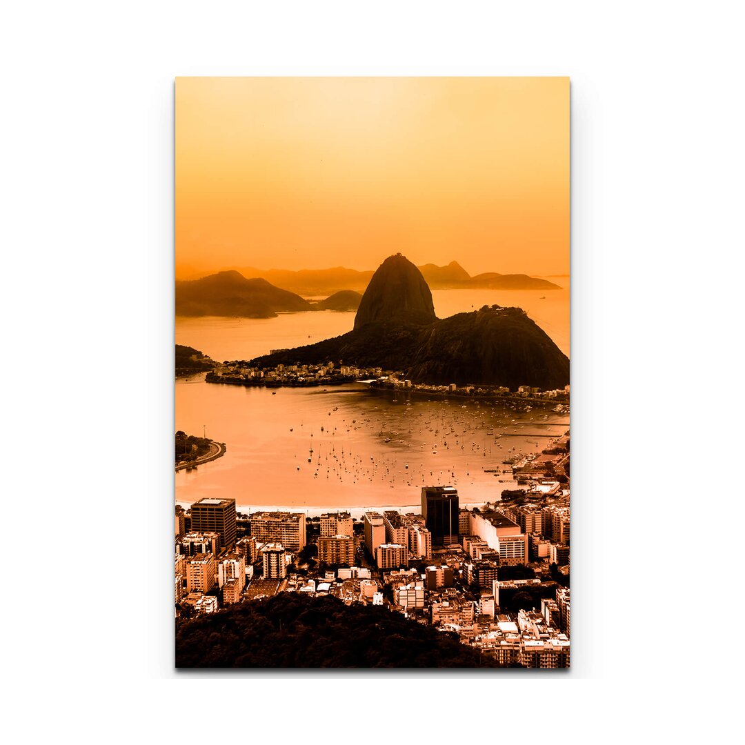 Leinwandbild Botafogo-Strand mit Zuckerhut – Rio de Janeiro