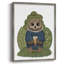 Latte Owl dans un chandail, reproduction encadrée - bois massif