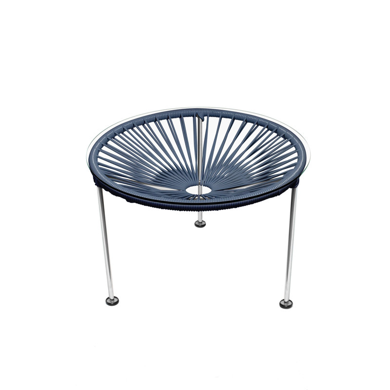 Zicatela Indoor Handmade Coffee Table, Gray, Chrome