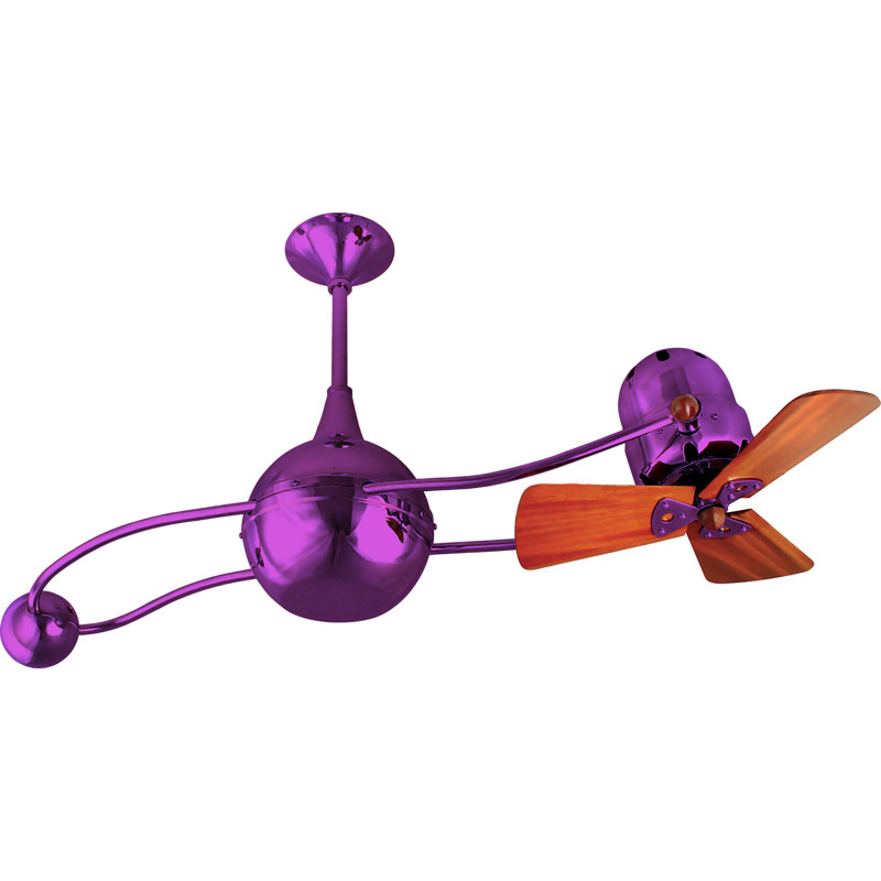 44" Brisa 2000 3 Wooden Blade Rotational Ceiling Fan, Polished Copper, No