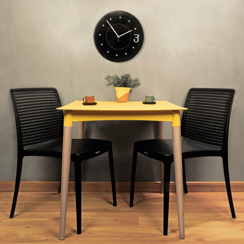 Tramontina Isabelle Stackable Dining Chairs – Stylish Ventilated Seating for Indoor or Outdoor Use, Black