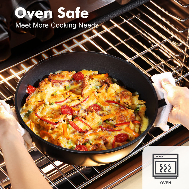 SENSARTE Nonstick Cookware Set Pots And Pans Set Kitchen Non-Stick Cooking Set, Dishwasher & Oven Safe, Induction Compatible, Free Of Intentionally Added PFOA/PFOS, 15Pcs