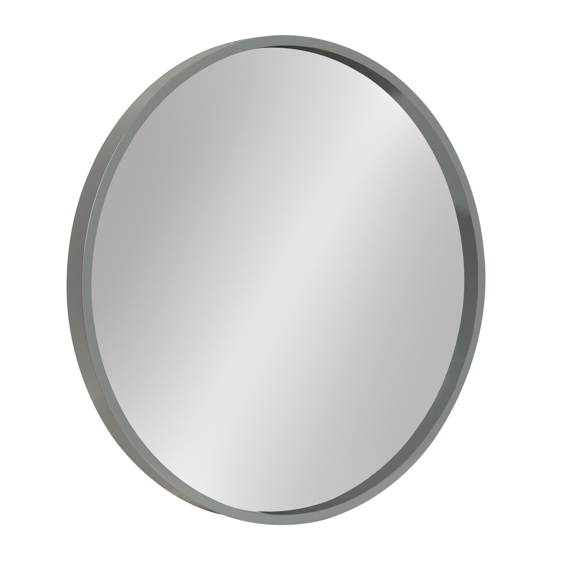 Arranjeet Modern Round Wall Mirror, Gray, 21.6" x 21.6"