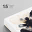 "Bold" noir et beige abstrait floral sur fond blanc - impression sur toile encadrée-480928991-480928986