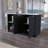 Rectangular Kitchen Island In Black And , Facilitate Meal Preparation Storage Organization With Inner Shelving For Better