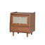 Table de chevet en bois exquise avec rangement en rotin pour l'élégance de la chambre à coucher
