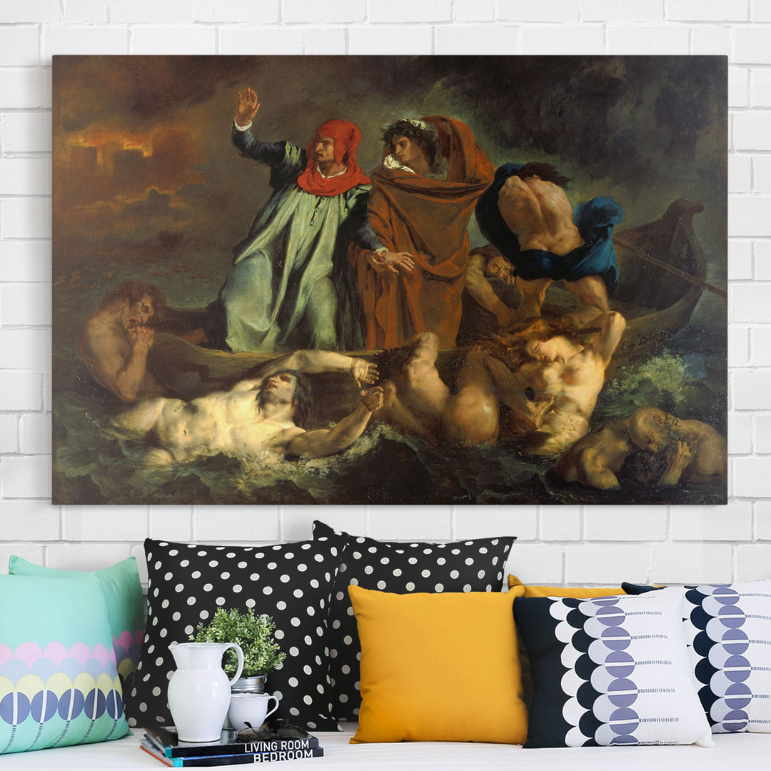 Leinwandbild Dante und Virgil in der Hölle (Oder: Die Dante-Barke) von Eugène Delacroix