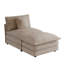 Chaise rembourrée sans accoudoirs en chenille avec module modulaire 1 place pour canapé modulaire avec repose-pieds-57392796