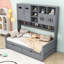 Lit de jour en bois 2 tiroirs avec tablettes-464308823-464308822