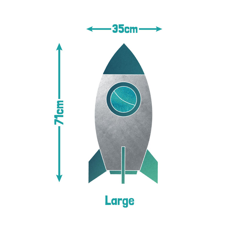 Rocket and Planets Wall Stickers, 71" H x 35" W