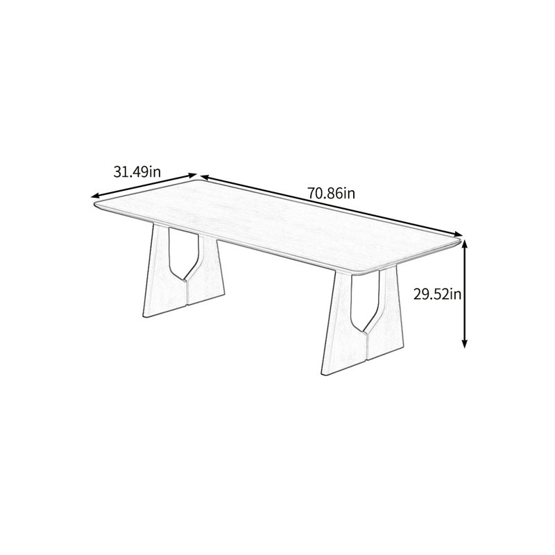 Hanneman, H 29,52 po x L 70,86 po x l 31,49 po, Marron foncé