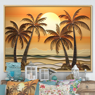 Golden Sunrise Palm Trees II