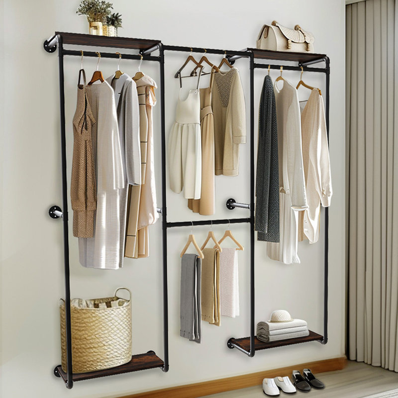 Adetoyosi 185cm Wall Mounted Clothes Rack