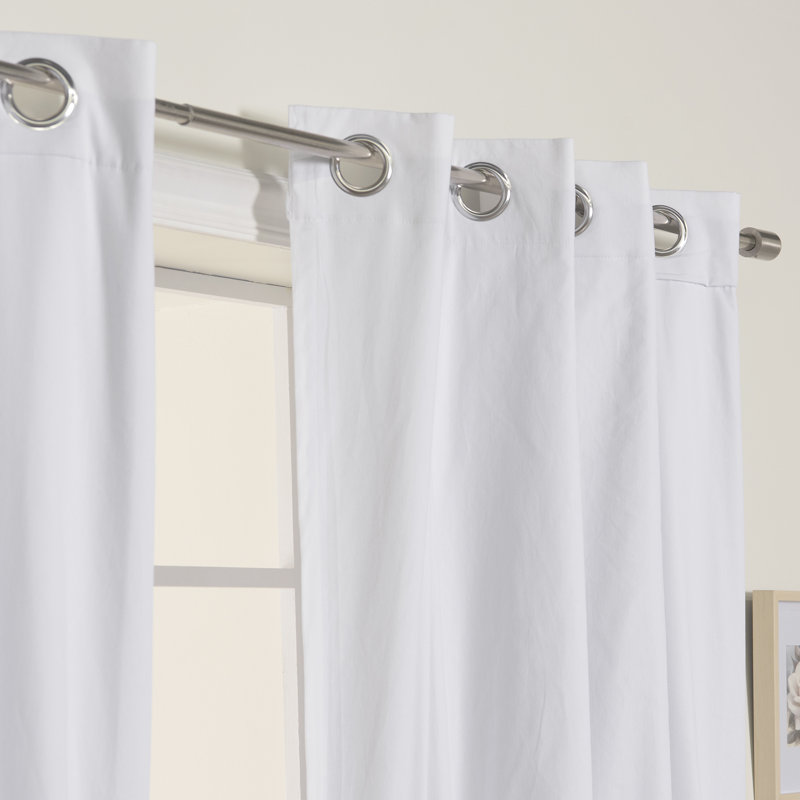 Hocking Solid Blackout Thermal Grommet Curtain Panels, White, 52" W X 84" L